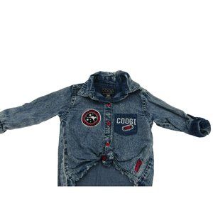 COPY - Coogi Kids Girl's Tied front Denim Shirt Sz 18M Rough Hem Blue